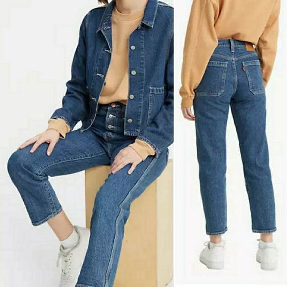 Levis wedgie High Rise Straight Leg Utility Jeans Button Fly SZ 24 - Picture 6 of 6